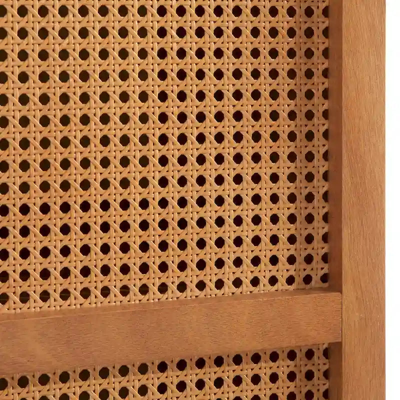 Meuble de rangement en rotin naturel avec étagères réglables