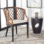 Fauteuil en rotin tressé avec coussin amovible