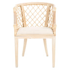 Fauteuil en rotin tressé avec coussin amovible