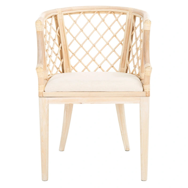 Fauteuil en rotin tressé avec coussin amovible