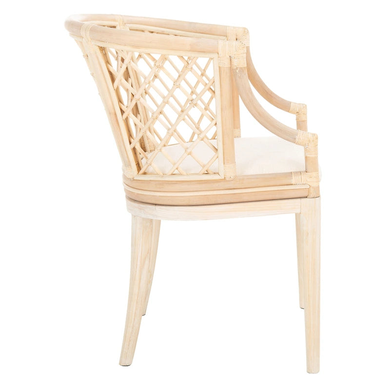 Fauteuil en rotin tressé avec coussin amovible