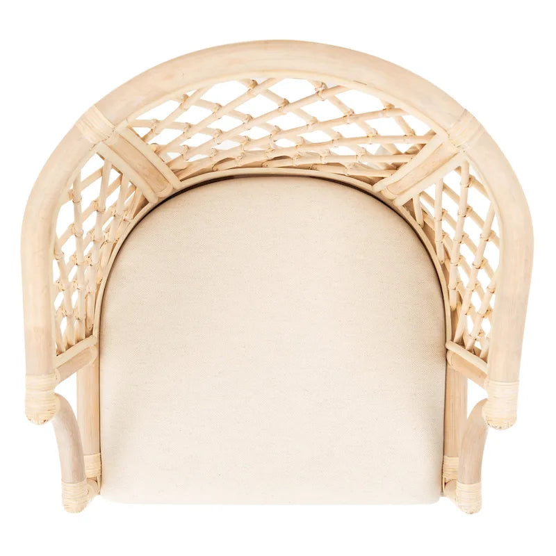 Fauteuil en rotin tressé avec coussin amovible