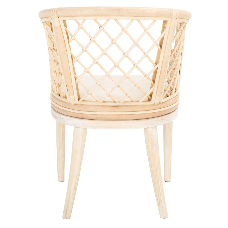 Fauteuil en rotin tressé avec coussin amovible