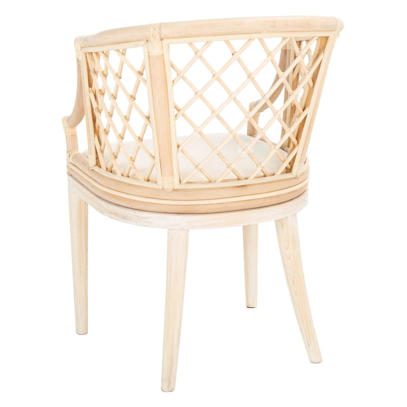 Fauteuil en rotin tressé avec coussin amovible