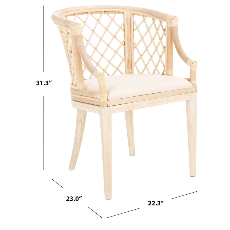 Fauteuil en rotin tressé avec coussin amovible
