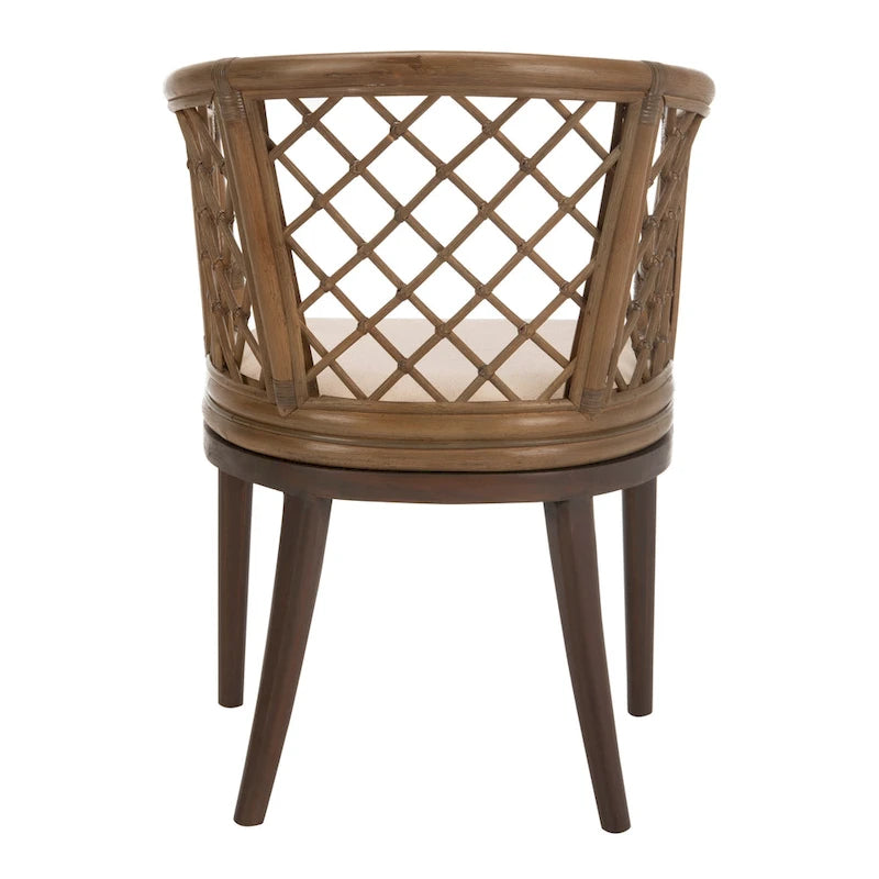 Fauteuil en rotin tressé avec coussin amovible