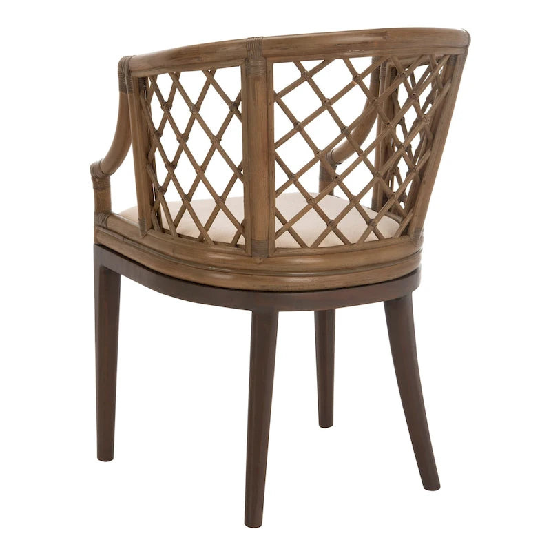Fauteuil en rotin tressé avec coussin amovible