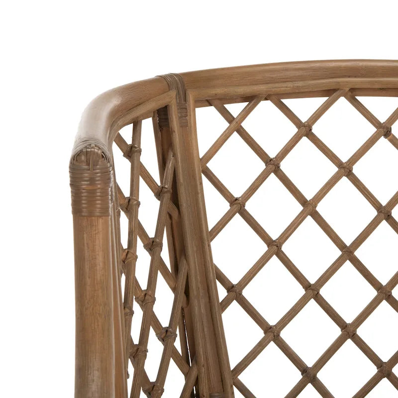 Fauteuil en rotin tressé avec coussin amovible