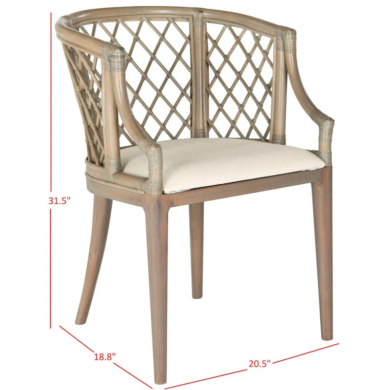 Fauteuil en rotin tressé avec coussin amovible