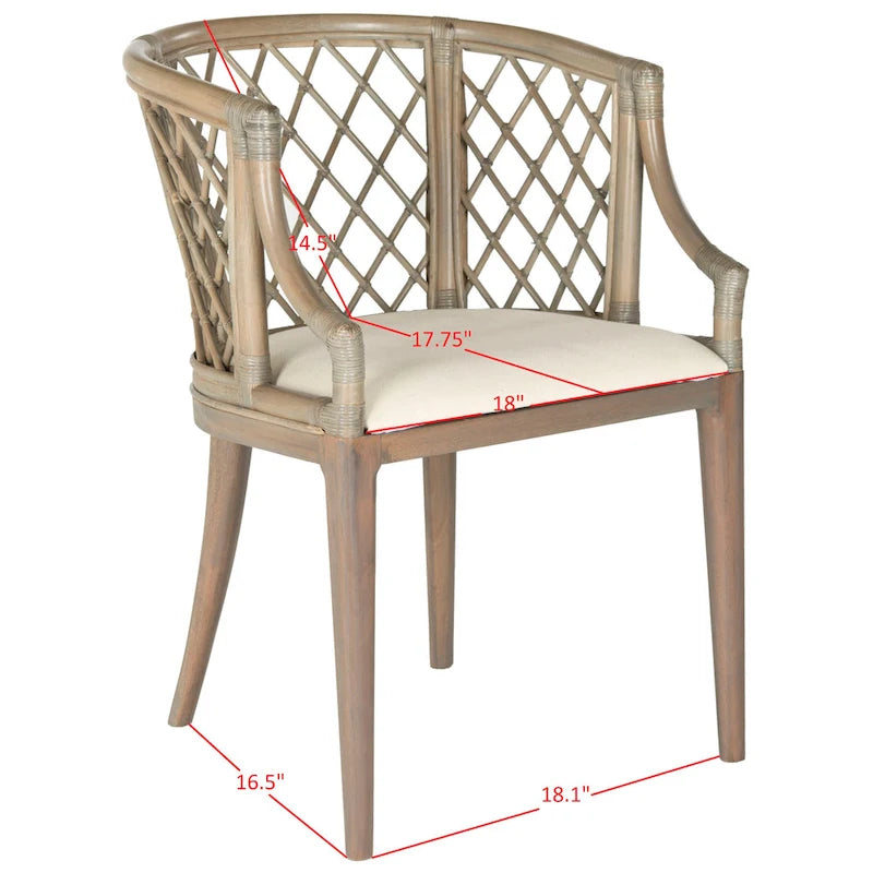 Fauteuil en rotin tressé avec coussin amovible