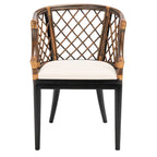 Fauteuil en rotin tressé avec coussin amovible