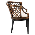 Fauteuil en rotin tressé avec coussin amovible