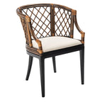 Fauteuil en rotin tressé avec coussin amovible