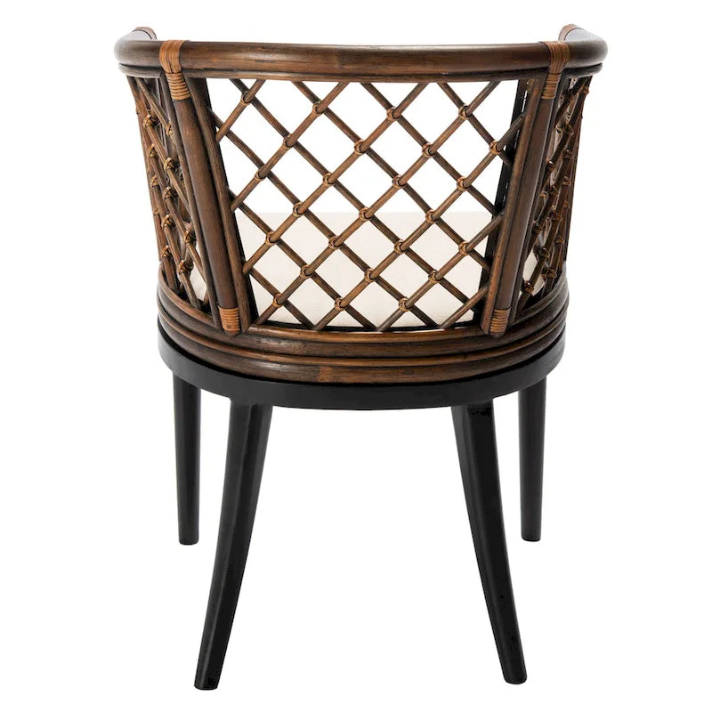 Fauteuil en rotin tressé avec coussin amovible