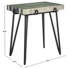 Table d'appoint en marbre avec incrustation en laiton et pieds épingle à cheveux