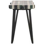 Table d'appoint en marbre avec incrustation en laiton et pieds épingle à cheveux