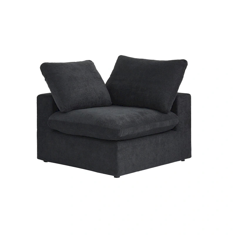 Canapé d'angle modulable en V – Revêtement en lin, coussins déhoussables
