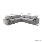 Canapé d'angle modulable en V – Revêtement en lin, coussins déhoussables