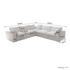 Canapé d'angle modulable en V – Revêtement en lin, coussins déhoussables