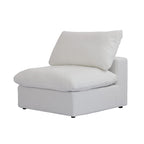 Canapé d'angle modulable en V – Revêtement en lin, coussins déhoussables