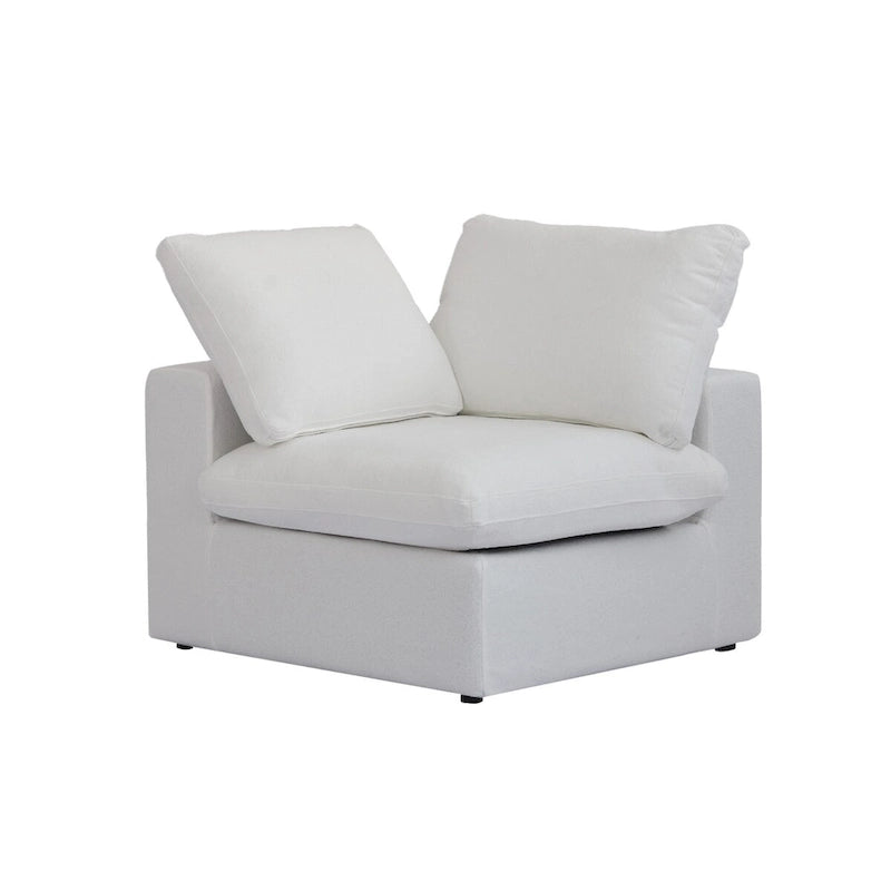 Canapé d'angle modulable en V – Revêtement en lin, coussins déhoussables