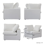 Canapé d'angle modulable en V – Revêtement en lin, coussins déhoussables