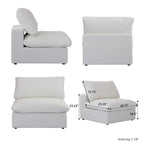 Canapé d'angle modulable en V – Revêtement en lin, coussins déhoussables