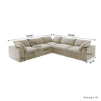 Canapé d'angle modulable en V – Revêtement en lin, coussins déhoussables