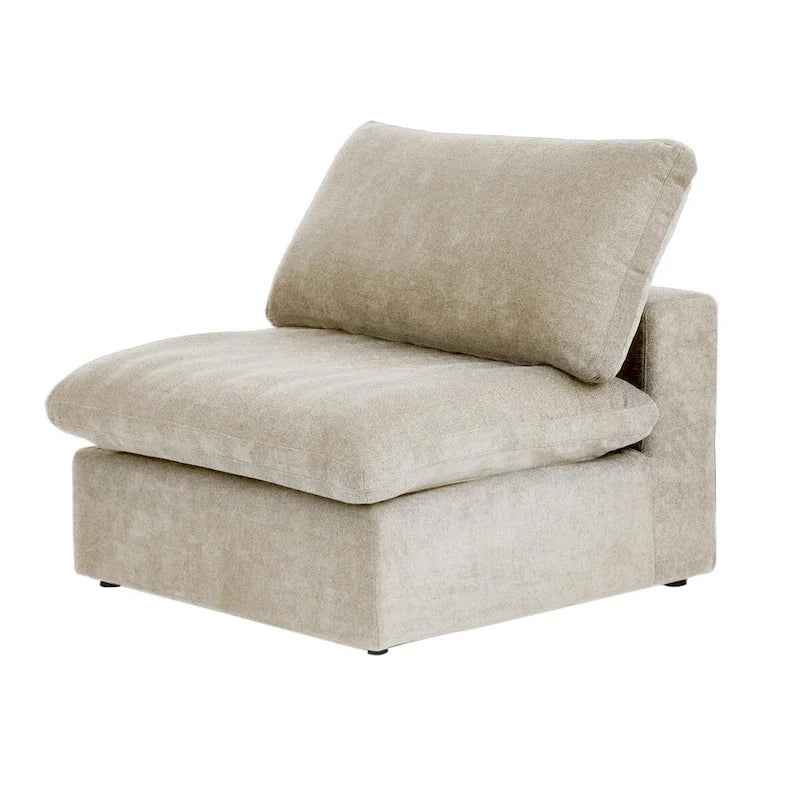 Canapé d'angle modulable en V – Revêtement en lin, coussins déhoussables