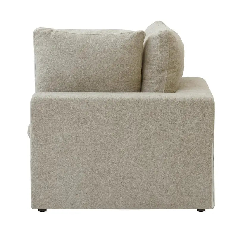 Canapé d'angle modulable en V – Revêtement en lin, coussins déhoussables