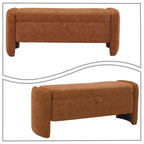 Banc de rangement en tissu chenille avec couvercle à charnière