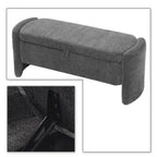 Banc de rangement en tissu chenille avec couvercle à charnière