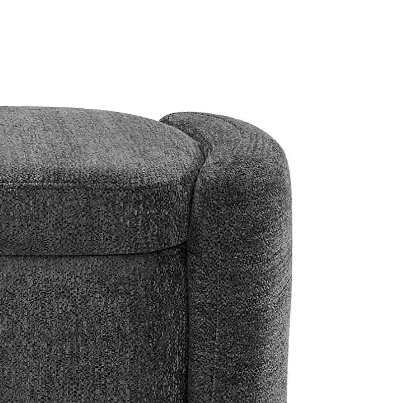 Banc de rangement en tissu chenille avec couvercle à charnière