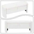 Banc de rangement en tissu chenille avec couvercle à charnière