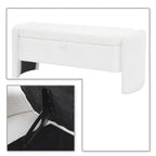 Banc de rangement en tissu chenille avec couvercle à charnière