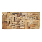 Table basse de 32 pouces en bois de teck recyclé