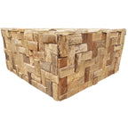 Table basse de 32 pouces en bois de teck recyclé