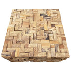 Table basse de 32 pouces en bois de teck recyclé