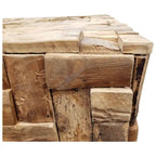Table basse de 32 pouces en bois de teck recyclé