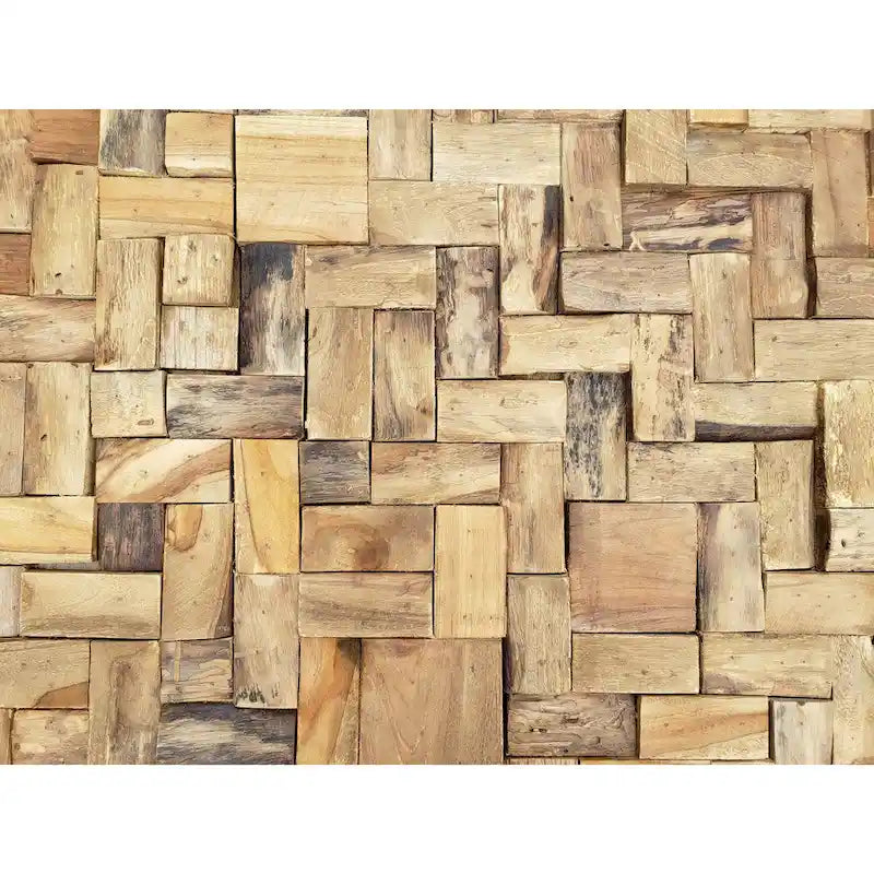 Table basse de 32 pouces en bois de teck recyclé