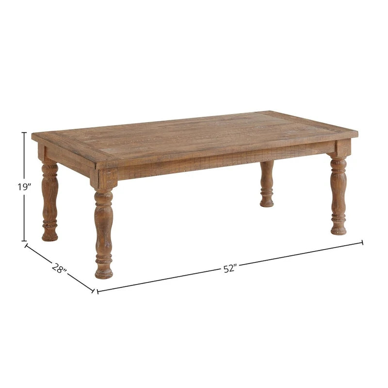 Table basse à pieds tournés, 52 x 28 pouces