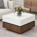 Table basse pivotante à 360° avec 2 tiroirs de rangement