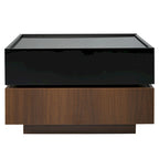 Table basse pivotante à 360° avec 2 tiroirs de rangement
