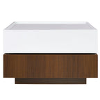 Table basse pivotante à 360° avec 2 tiroirs de rangement