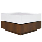 Table basse pivotante à 360° avec 2 tiroirs de rangement