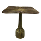 Table d'appoint — Piétement cannelé, Plateau carré, Finition laiton