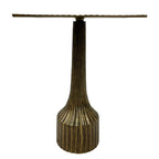 Table d'appoint — Piétement cannelé, Plateau carré, Finition laiton