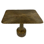 Table d'appoint — Piétement cannelé, Plateau carré, Finition laiton