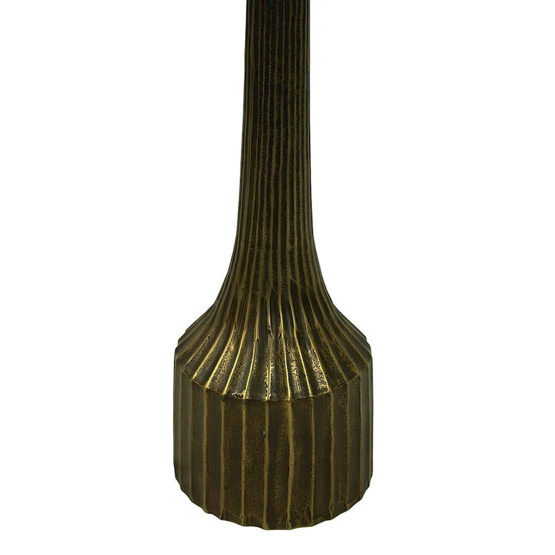 Table d'appoint — Piétement cannelé, Plateau carré, Finition laiton