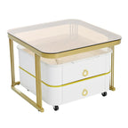 Ensemble de tables basses gigognes carrées 2-en-1 avec roulettes